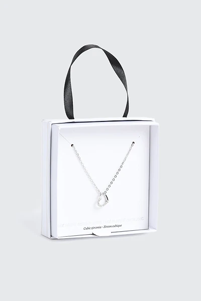 Collier cœur plaqué or blanc 14K