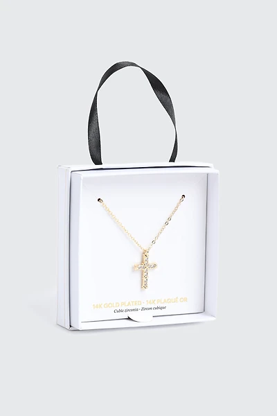 14K Gold Plated Cross Necklace