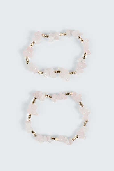 2-Piece Semi-Precious Stretch Bracelets