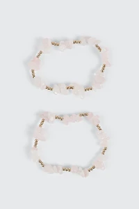 2-Piece Semi-Precious Stretch Bracelets
