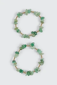 2-Piece Semi-Precious Stretch Bracelets