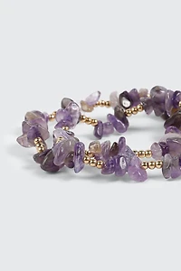 2-Piece Semi-Precious Stretch Bracelets