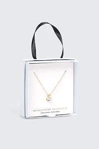 14K Gold Plated Solitaire Necklace