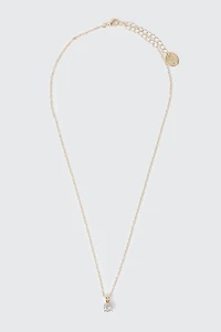 14K Gold Plated Solitaire Necklace