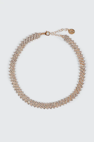 Collier ras-du-cou entièrement à strass