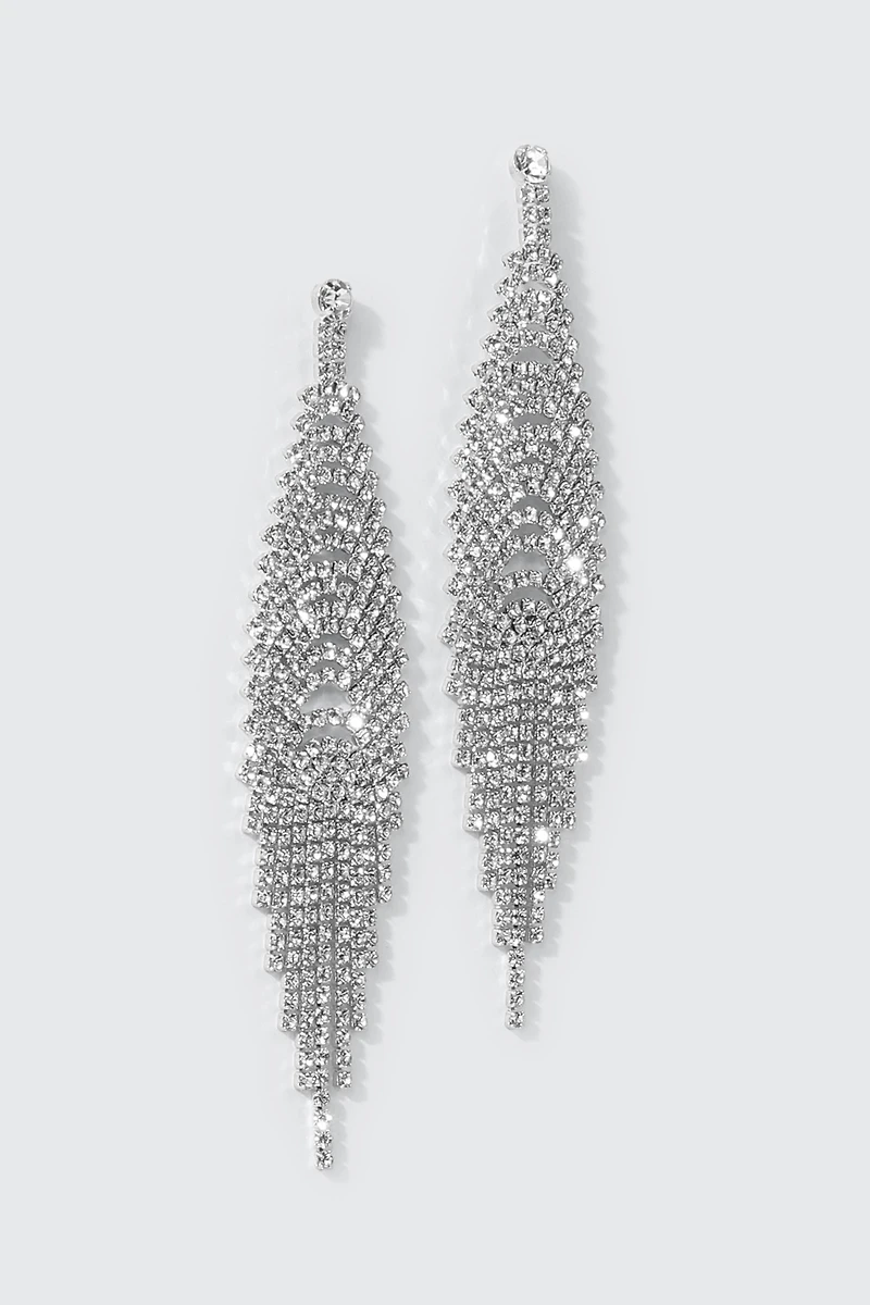 Boucles d'oreilles à franges en pierres du Rhin