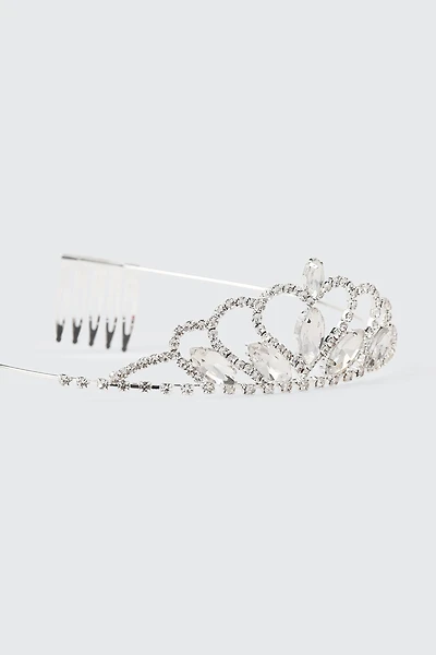 Tiare coeur en cristal