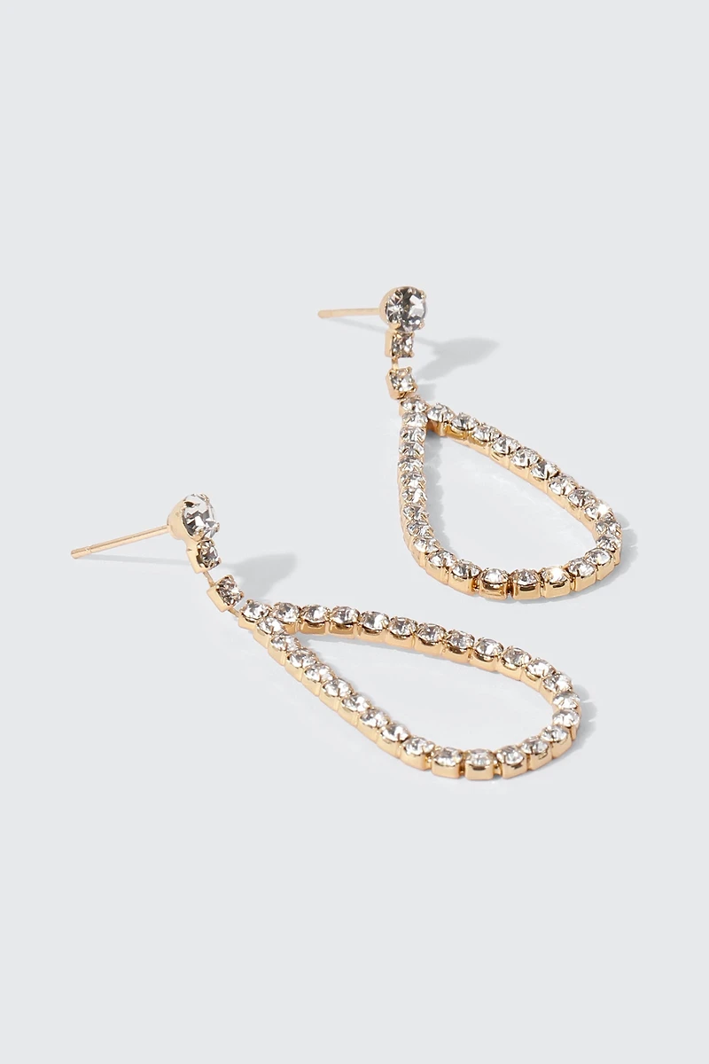 Boucles d'oreilles goutte strass
