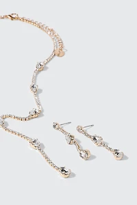 Ensemble de collier à strass
