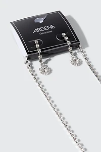 Ensemble collier à strass floral