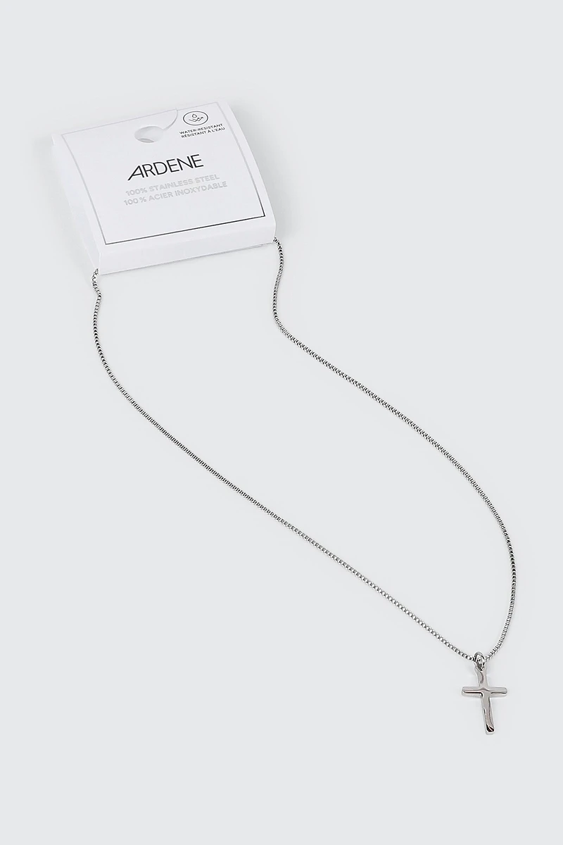 Collier croix en acier inoxydable