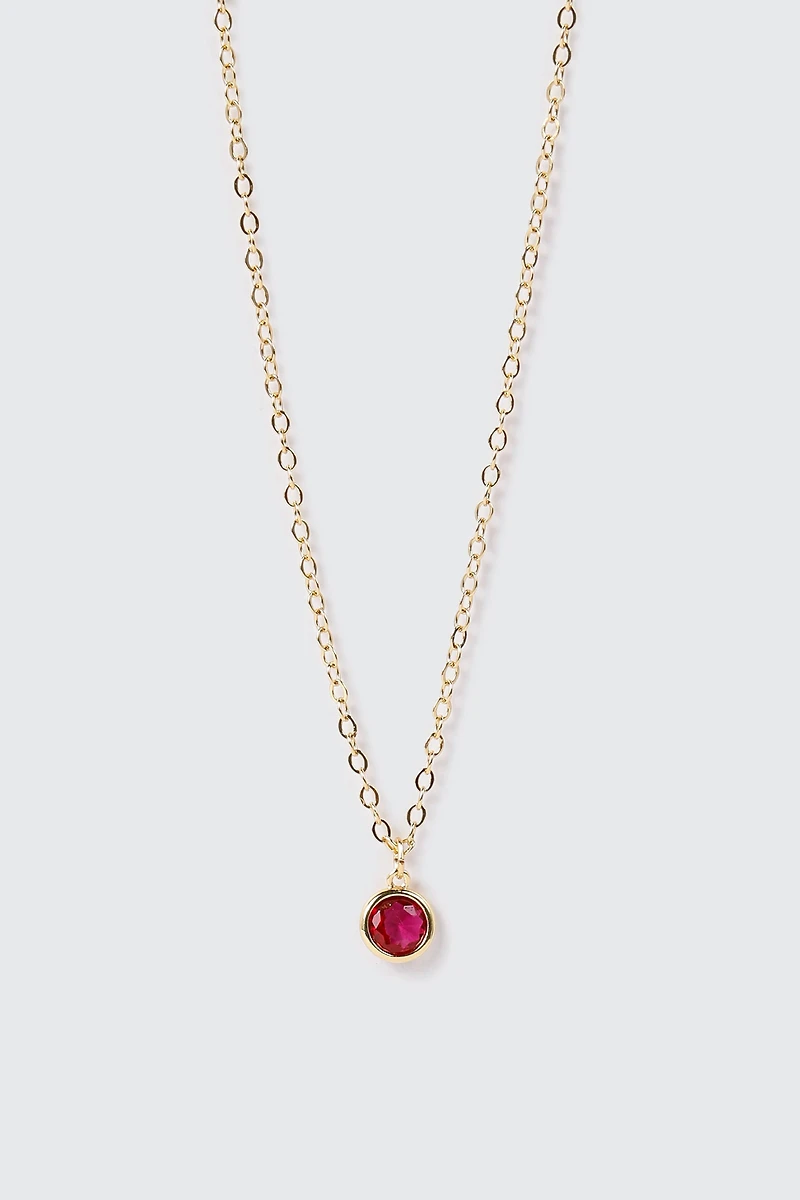 14K Gold-Plated January Birthstone Necklace