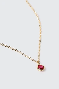 Collier plaqué or 14 k avec pierre de naissance de janvier