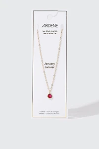 Collier plaqué or 14 k avec pierre de naissance de janvier