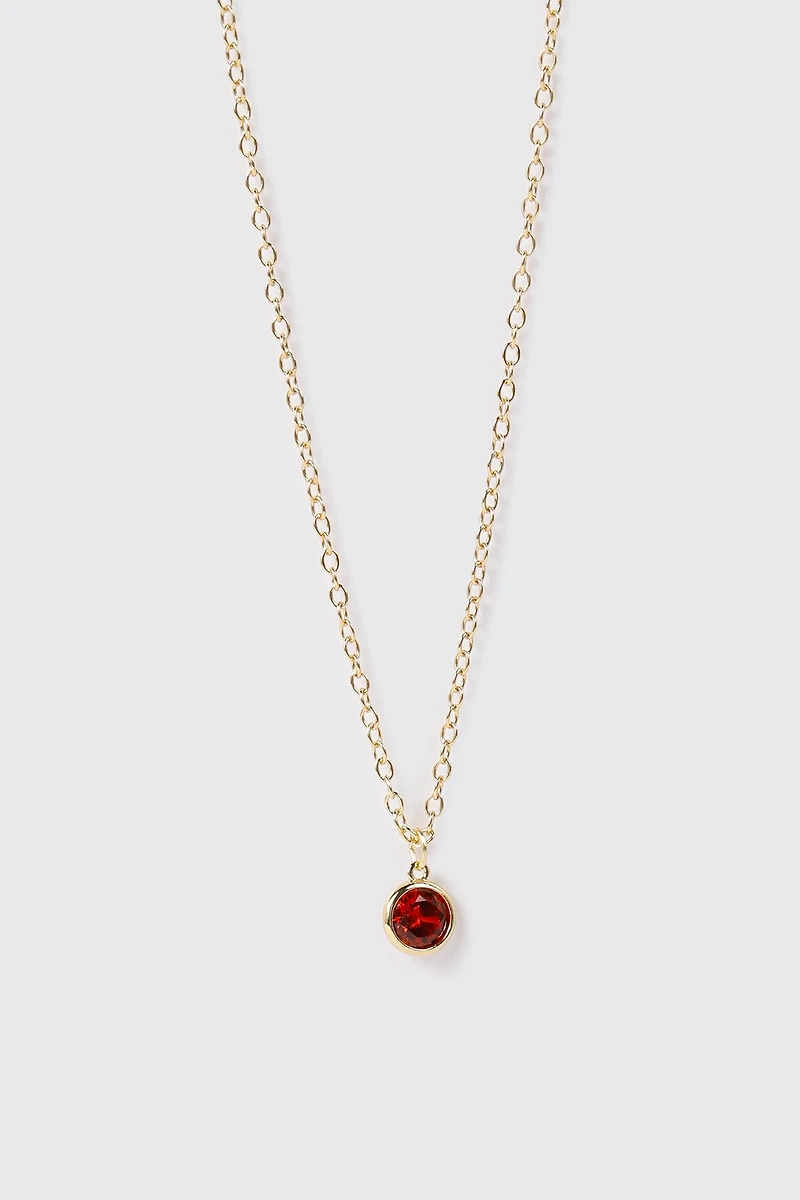 Collier plaqué or 14 k avec pierre de naissance de juillet