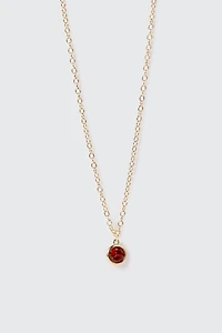 Collier plaqué or 14 k avec pierre de naissance de juillet