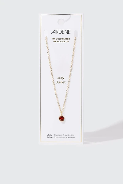 14K Gold-Plated July Birthstone Necklace