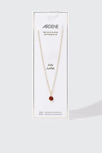 14K Gold-Plated July Birthstone Necklace