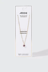 Collier plaqué or 14 k avec pierre de naissance de septembre