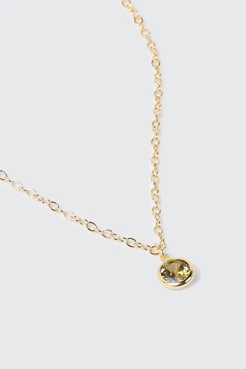 14K Gold-Plated August Birthstone Necklace