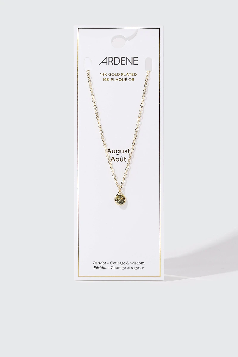 14K Gold-Plated August Birthstone Necklace