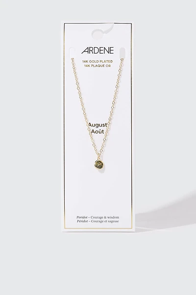 14K Gold-Plated August Birthstone Necklace