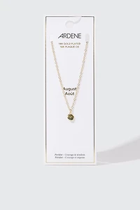 14K Gold-Plated August Birthstone Necklace