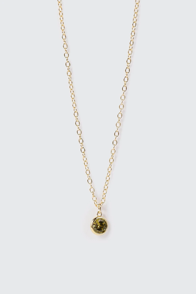 14K Gold-Plated August Birthstone Necklace