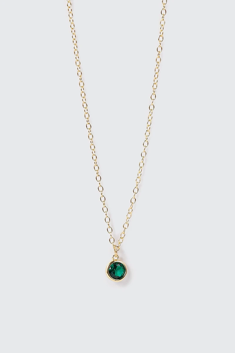 14K Gold-Plated May Birthstone Necklace