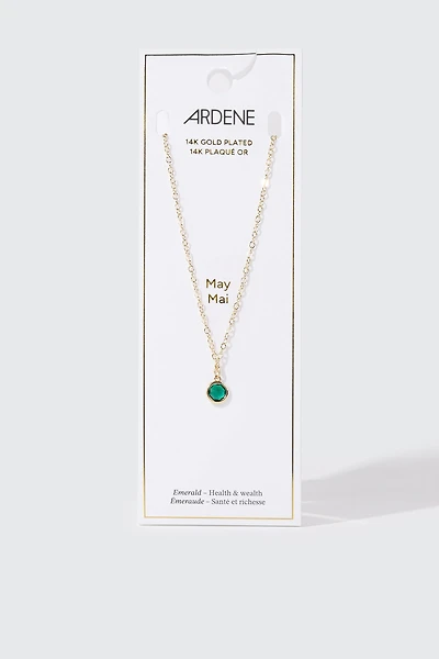 14K Gold-Plated May Birthstone Necklace