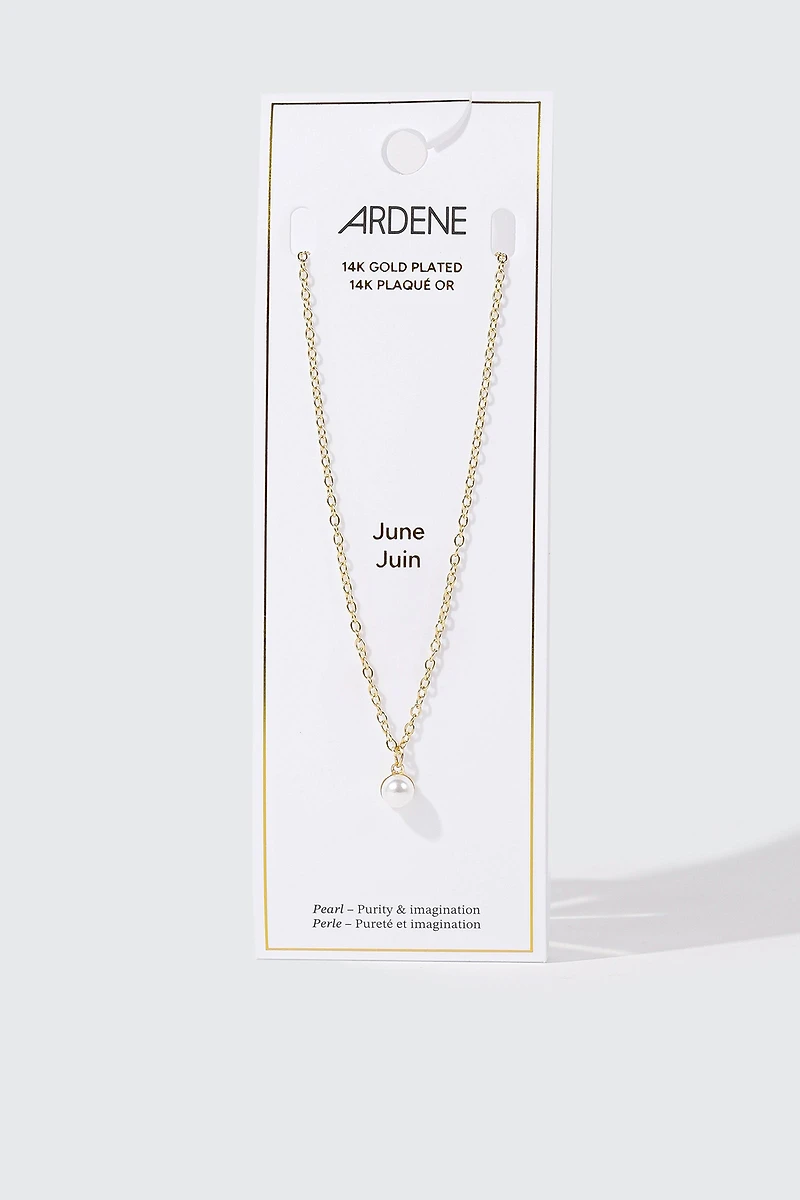 14K Gold-Plated June Birthstone Necklace