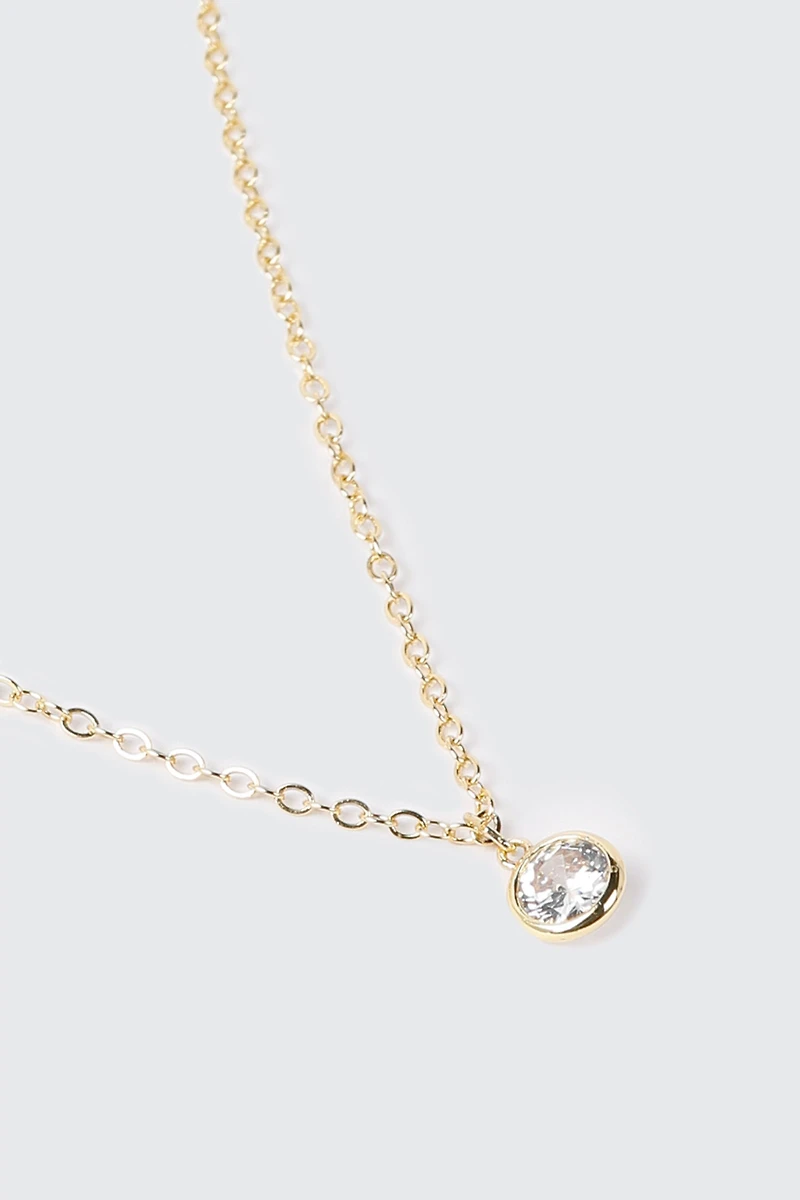 14K Gold-Plated April Birthstone Necklace