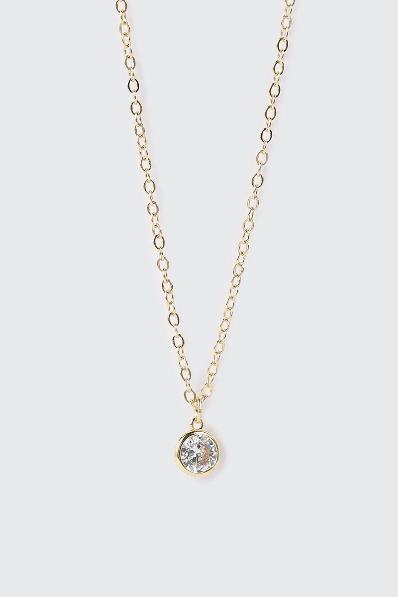 14K Gold-Plated April Birthstone Necklace