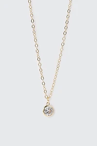 14K Gold-Plated April Birthstone Necklace