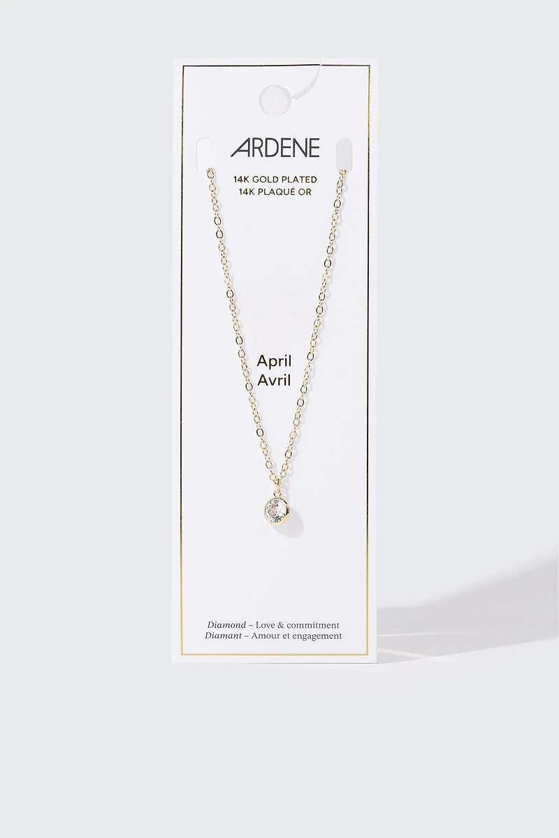 14K Gold-Plated April Birthstone Necklace