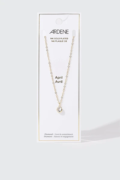 14K Gold-Plated April Birthstone Necklace