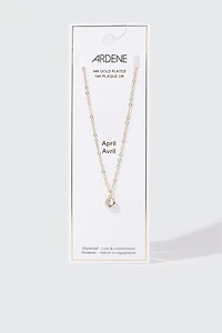 14K Gold-Plated April Birthstone Necklace