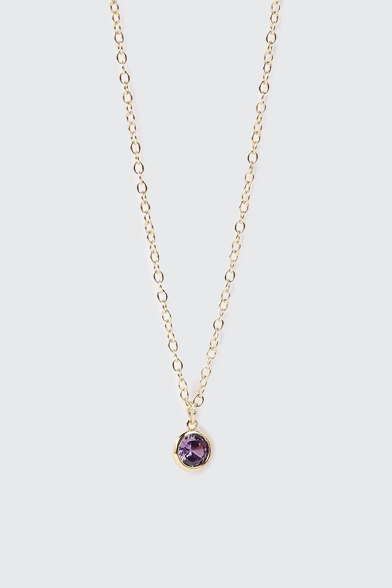 14K Gold-Plated February Birthstone Necklace