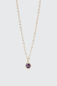 14K Gold-Plated February Birthstone Necklace