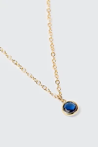 Collier plaqué or 14 k avec pierre de naissance de décembre