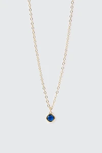 Collier plaqué or 14 k avec pierre de naissance de décembre