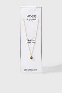 14K Gold-Plated November Birthstone Necklace