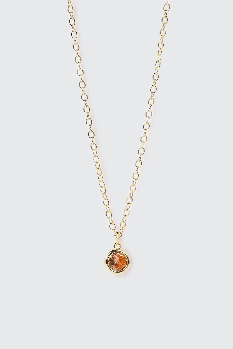 14K Gold-Plated November Birthstone Necklace