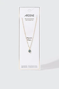 14K Gold-Plated March Birthstone Necklace