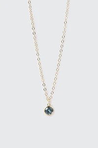 14K Gold-Plated March Birthstone Necklace