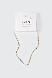 Chaîne de cheville texturée plaquée or 14 carats