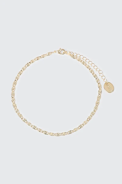 14K Gold-Plated Textured Chain Anklet