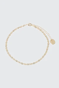 14K Gold-Plated Textured Chain Anklet