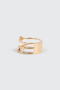 Bague X plaquée or 14 carats