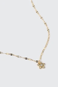 14K Gold Daisy Charm Necklace
